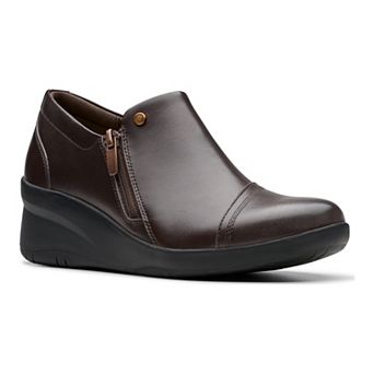 Clarks® Suttyn Zip Women's Leather Wedge Shoes