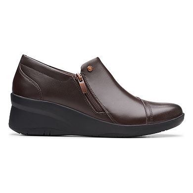 Clarks Suttyn Zip Women's Leather Wedge Shoes