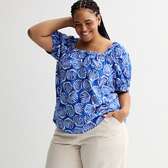 Plus Size Sonoma Goods For Life® Squareneck Peasant Top