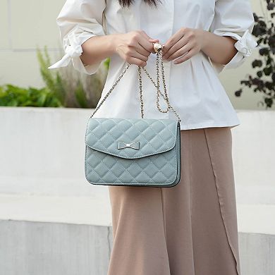 Mkf Collection Blossom Quilted Women’s Shoulder Bag With A Mini Bag Set By Mia K