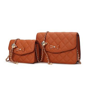 Mkf Collection Blossom Quilted Women’s Shoulder Bag With A Mini Bag Set By Mia K