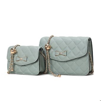 Mkf Collection Blossom Quilted Women’s Shoulder Bag With A Mini Bag Set By Mia K