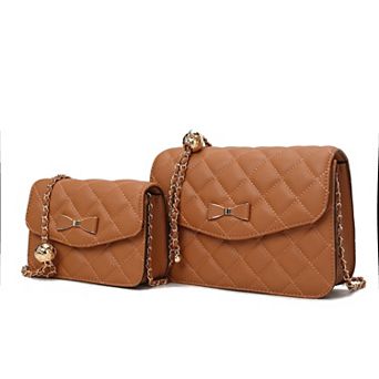 Mkf Collection Blossom Quilted Women’s Shoulder Bag With A Mini Bag Set By Mia K