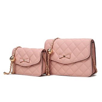 Mkf Collection Blossom Quilted Women’s Shoulder Bag With A Mini Bag Set By Mia K