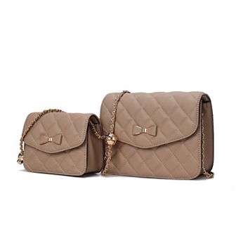 Mkf Collection Blossom Quilted Women’s Shoulder Bag With A Mini Bag Set By Mia K