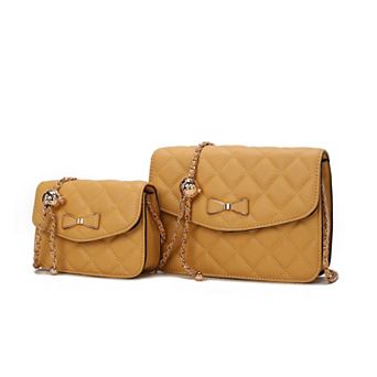 Mkf Collection Blossom Quilted Women’s Shoulder Bag With A Mini Bag Set By Mia K