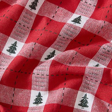 Sherwood Tree Dobby Holiday Cotton 60"x84" Oval Tablecloth