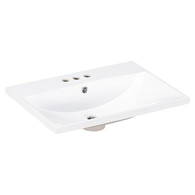 Merax Bathroom Vanity Top Only, White Basin, 3-faucet Holes, 4" Faucet Available