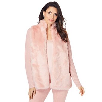 Roaman's Women's Plus Size Faux Fur Cardigan Sweater