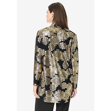 Roaman's Women's Plus Size Ultrasmooth Fabric Long Sleeve Cardigan