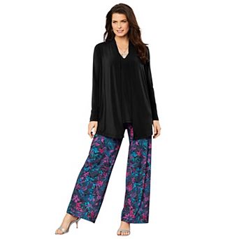 Roaman's Women's Plus Size Ultrasmooth Fabric Long Sleeve Cardigan