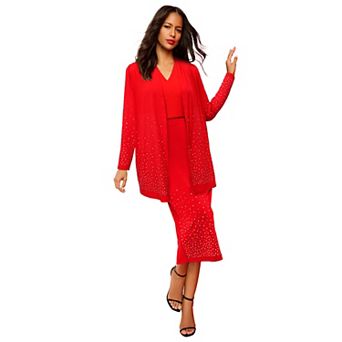 Roaman's Women's Plus Size Ultrasmooth Fabric Long Sleeve Cardigan