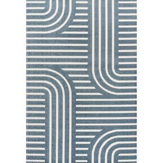 Anders High-low Midcentury Modern Arch Stripe Two-tone Indoor/outdoor Area Rug