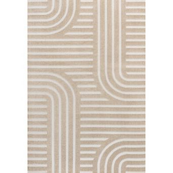 Anders High-low Midcentury Modern Arch Stripe Two-tone Indoor/outdoor Area Rug