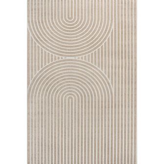 Sofia High-low Midcentury Modern Arch Stripe Two-tone Indoor/outdoor Area Rug