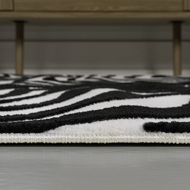 Maribo High-Low Abstract Groovy Striped Indoor/Outdoor Area Rug