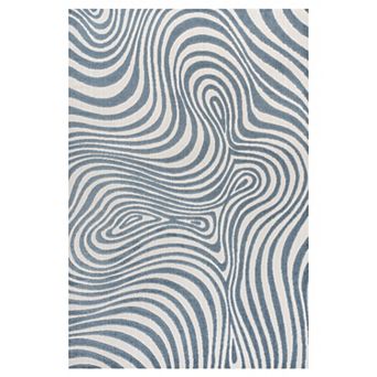 Maribo High-Low Abstract Groovy Striped Indoor/Outdoor Area Rug