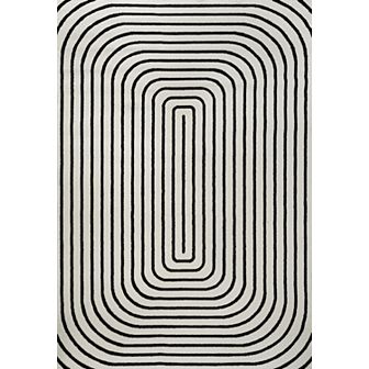 Freya High-low Modern Scandinavian Arch Stripe Monotone Indoor/outdoor Area Rug