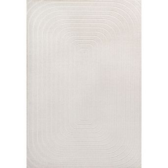 Freya High-low Modern Scandinavian Arch Stripe Monotone Indoor/outdoor Area Rug