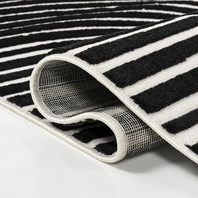 Hallie High-Low Minimalist Curve Geometric Indoor/Outdoor Area Rug