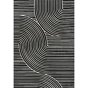 Hallie High-Low Minimalist Curve Geometric Indoor/Outdoor Area Rug