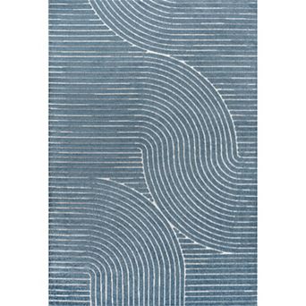 Hallie High-Low Minimalist Curve Geometric Indoor/Outdoor Area Rug