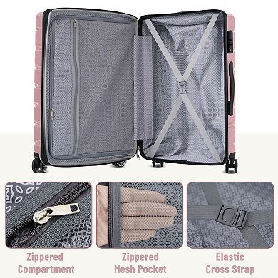 Merax 3 Piece Luggage Set Suitcase Set, Lightweight Durable Suitcase With Wheels