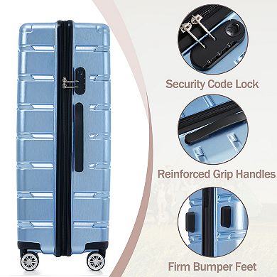 Merax 3 Piece Luggage Set Suitcase Set, Lightweight Durable Suitcase With Wheels