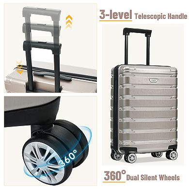 Merax 3 Piece Luggage Set Suitcase Set, Lightweight Durable Suitcase With Wheels