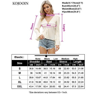 Women's Deep V Neck Button Front Split Slit Short Bell