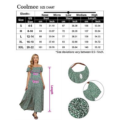 Women's Casual Off Shoulder Maternity Dress Flowy Short Sleeve Maxi Dresses