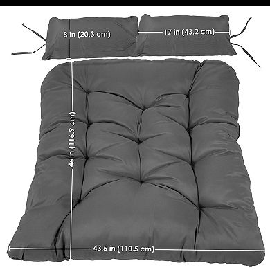 Sunnydaze Andrei Double Egg Chair Replacement Cushion Set