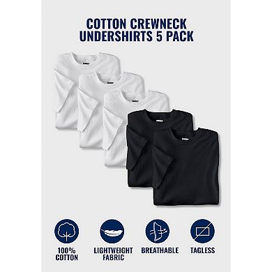 KingSize Men's Big & Tall 5-Pack Cotton Crewneck Undershirts