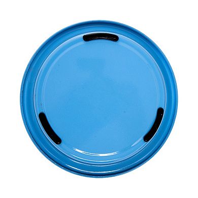 Country Living Set of 2 Non-Slip Durable Coated Stainless Steel Heavy Dog Bowls Blue/32oz