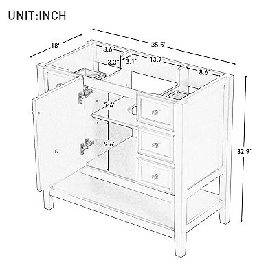 Merax 36" Bathroom Vanity Cabinet
