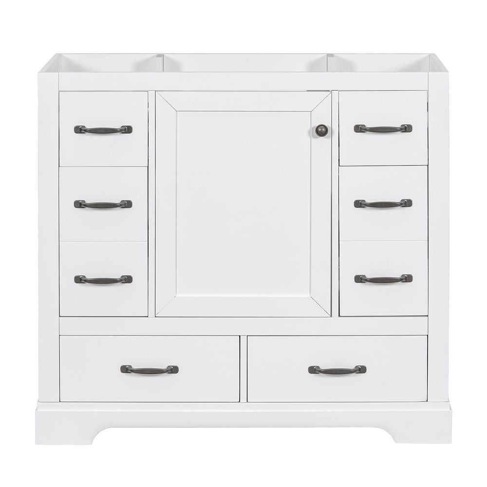 Bathroom Vanity Cabinet With Two Doors And Three Drawers - White