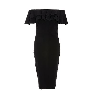 Bardot shops NWT Carmelle Ruffled Midi Dress in Black Size 4