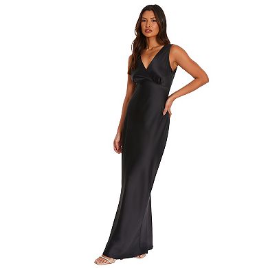 Quiz Women's Satin Wrap Front Maxi Dress