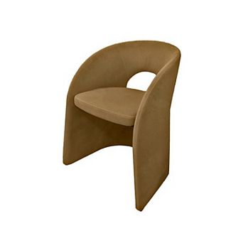 24 Inch Dining Chair, Art Deco Design, Jade Cushion, Tan Fabric Upholstery