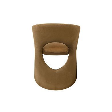 24 Inch Dining Chair, Art Deco Design, Jade Cushion, Tan Fabric Upholstery