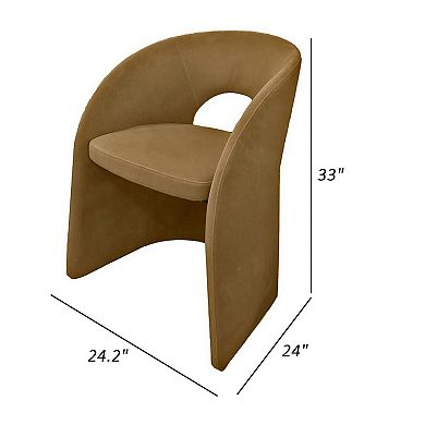 24 Inch Dining Chair, Art Deco Design, Jade Cushion, Tan Fabric Upholstery