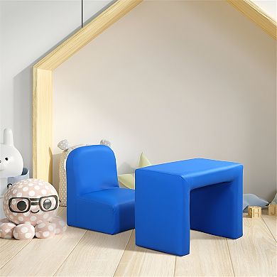 2-in-1 Multifunctional Kids Sofa for play games, Read books, and more