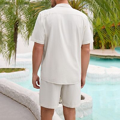 BIRW Small American Flag Print Mens Short Sets 2 Piece Outfits Fashion Summer Tracksuits Casual Set Polo Shirt Short Sleeve And Shorts Set At Men's Clothing Store