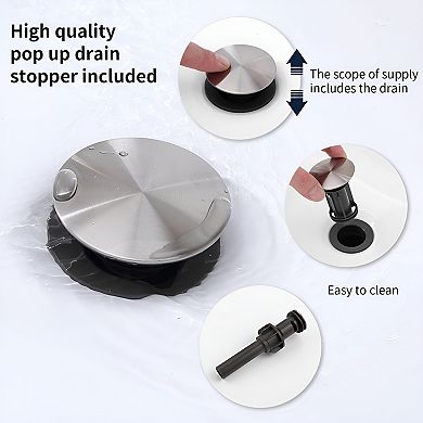 2-handle Bathroom Sink Faucet Brushed Nickel 4 Inches Center set