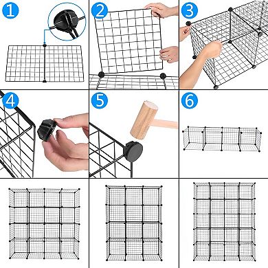 16-Cube Modular Storage Organizer- Flexible Modular Bookcase for Home and Office Use
