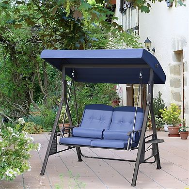2 Seats Outdoor Patio Swing Chair - Dark Blue