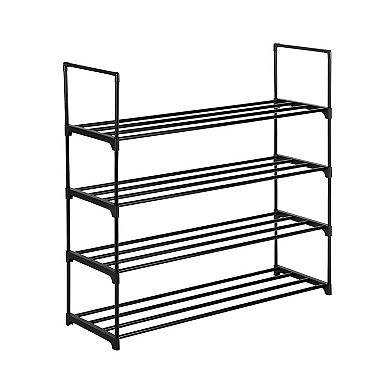2 Set 4 Tiers Shoe Rack Shoe Tower Shelf Storage Organizer For Bedroom, Entryway