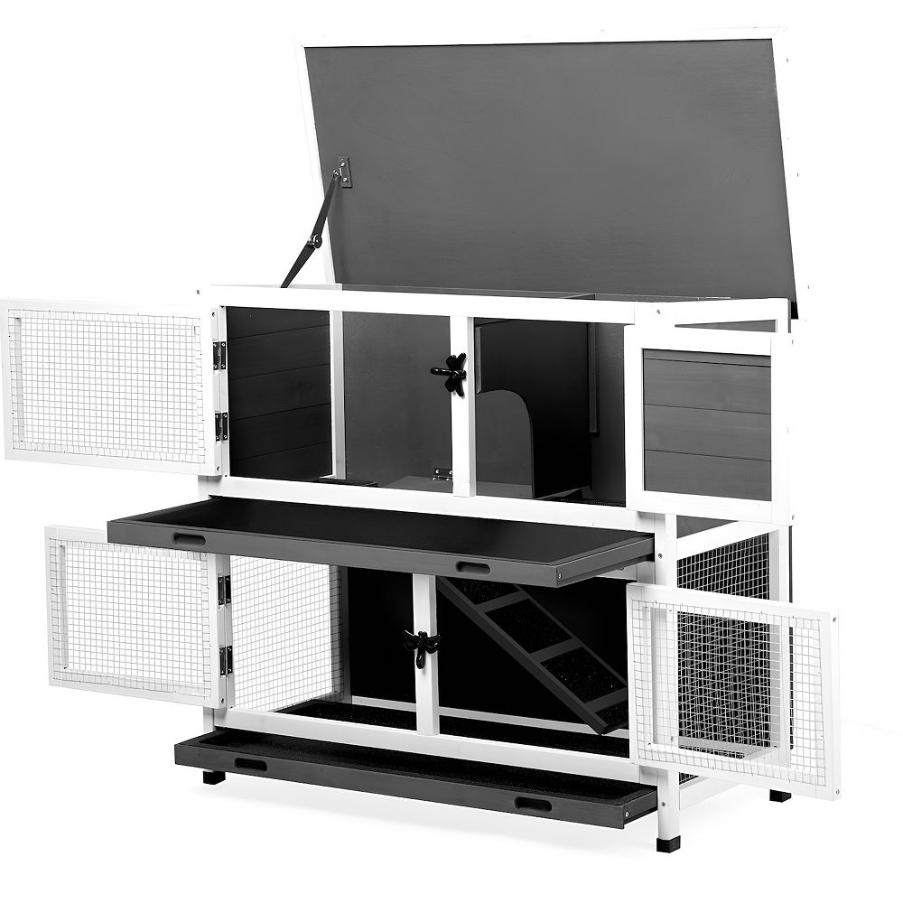 2-Story Rabbit Hutch - Spacious and Secure Habitat for Small Animals ...