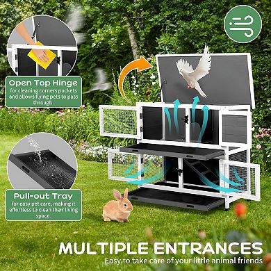 2-Story Rabbit Hutch - Spacious and Secure Habitat for Small Animals, Indoor and Outdoor Use