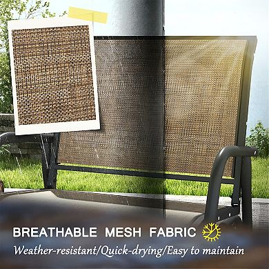 2-Piece Outdoor Glider Chair Set Light Mixed Brown & Dark Grey